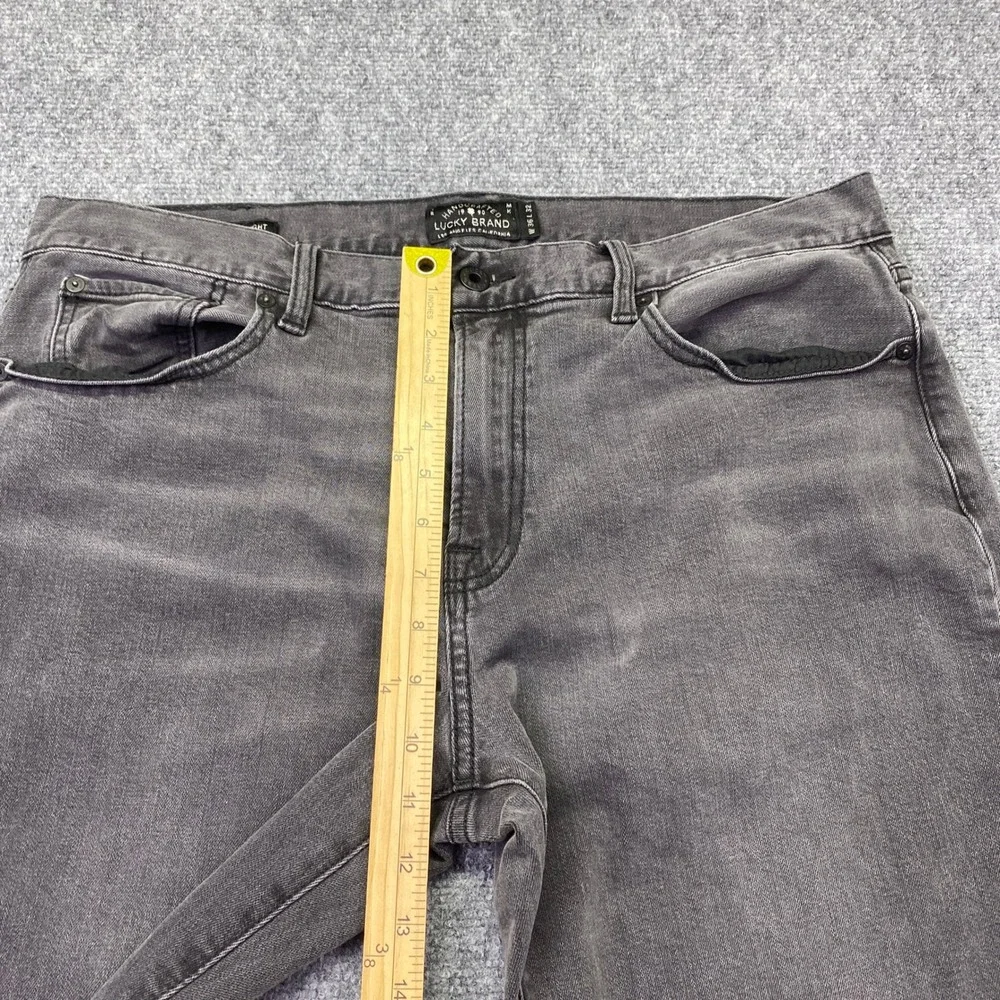 Lucky Brand 221 Original‎ Straight Grey Jeans Mens Sz 36 Grunge Retro Western